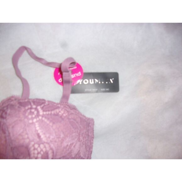 Youmita 34C Purple Ash Floral Lace Overlay Maximum Push-Up Bra NWT - Picture 9 of 11